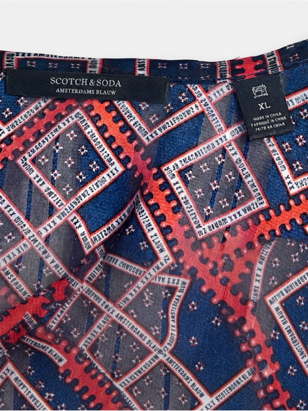 NWOT Scotch & Soda Boho Ruffle Tile Print Maxi Dress XL - Picture 5 of 7